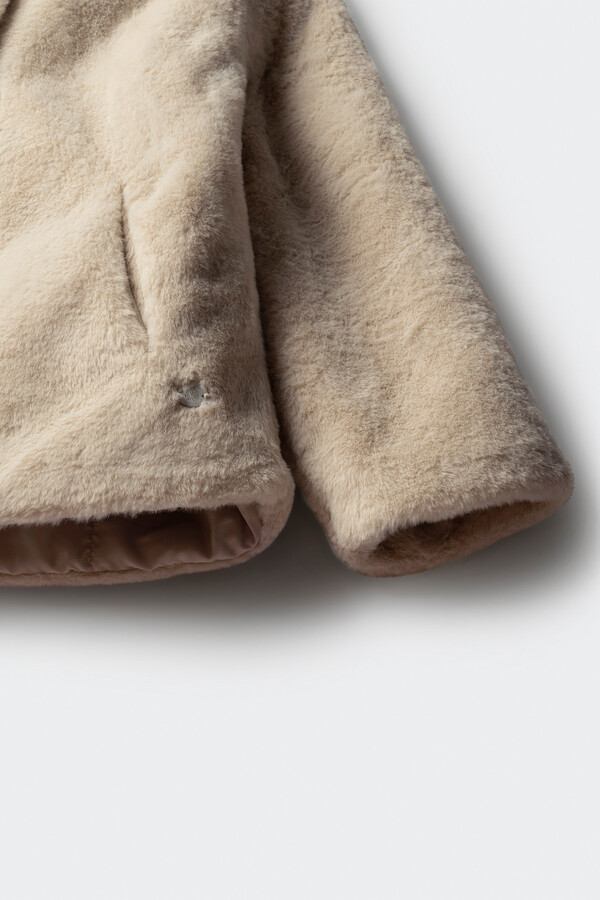 Springfield Kids chamarra de piel de niña beige