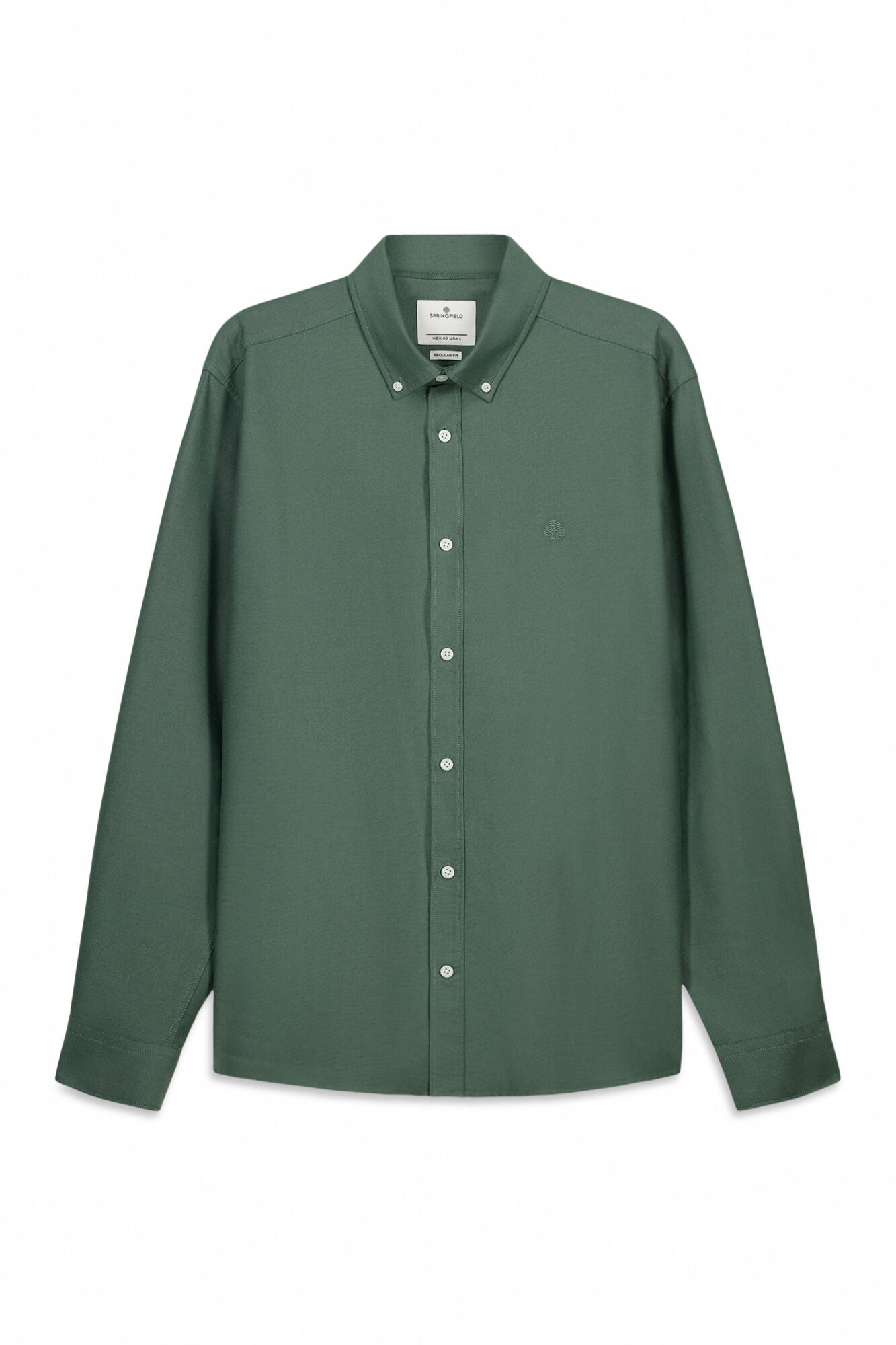 Springfield Camisa oxford sin arrugas verde