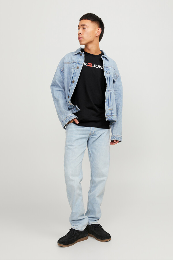 Jack & Jones Playera estándar fit negro