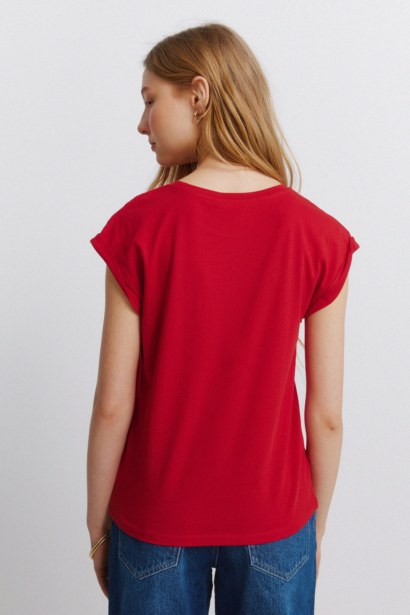 Springfield Playera de crochet de hombro rojo