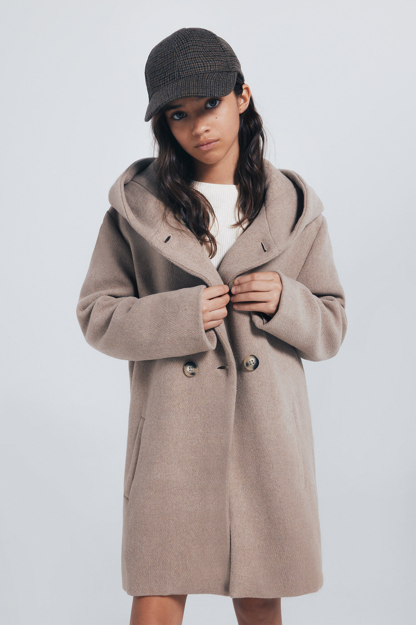 Springfield Kids Abrigo de pa&ntilde;o cruzado ni&ntilde;a nude