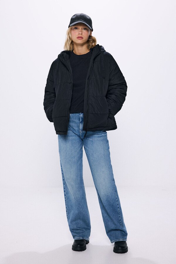 Springfield Chamarra acolchada repelente al agua negro