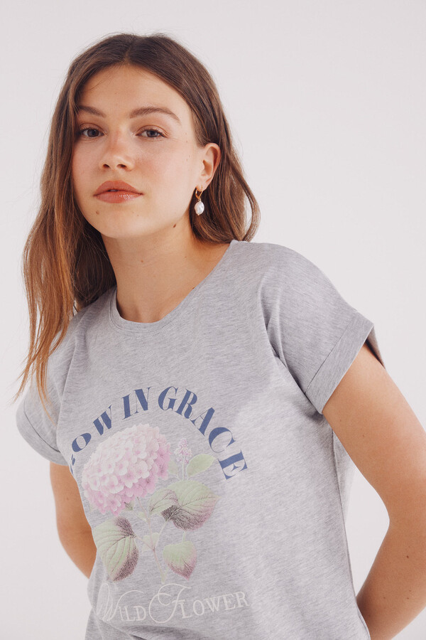 Springfield Playera gráfica gris