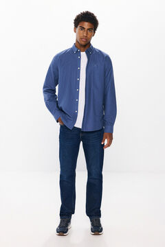 Springfield Camisa oxford tinte en prenda azul