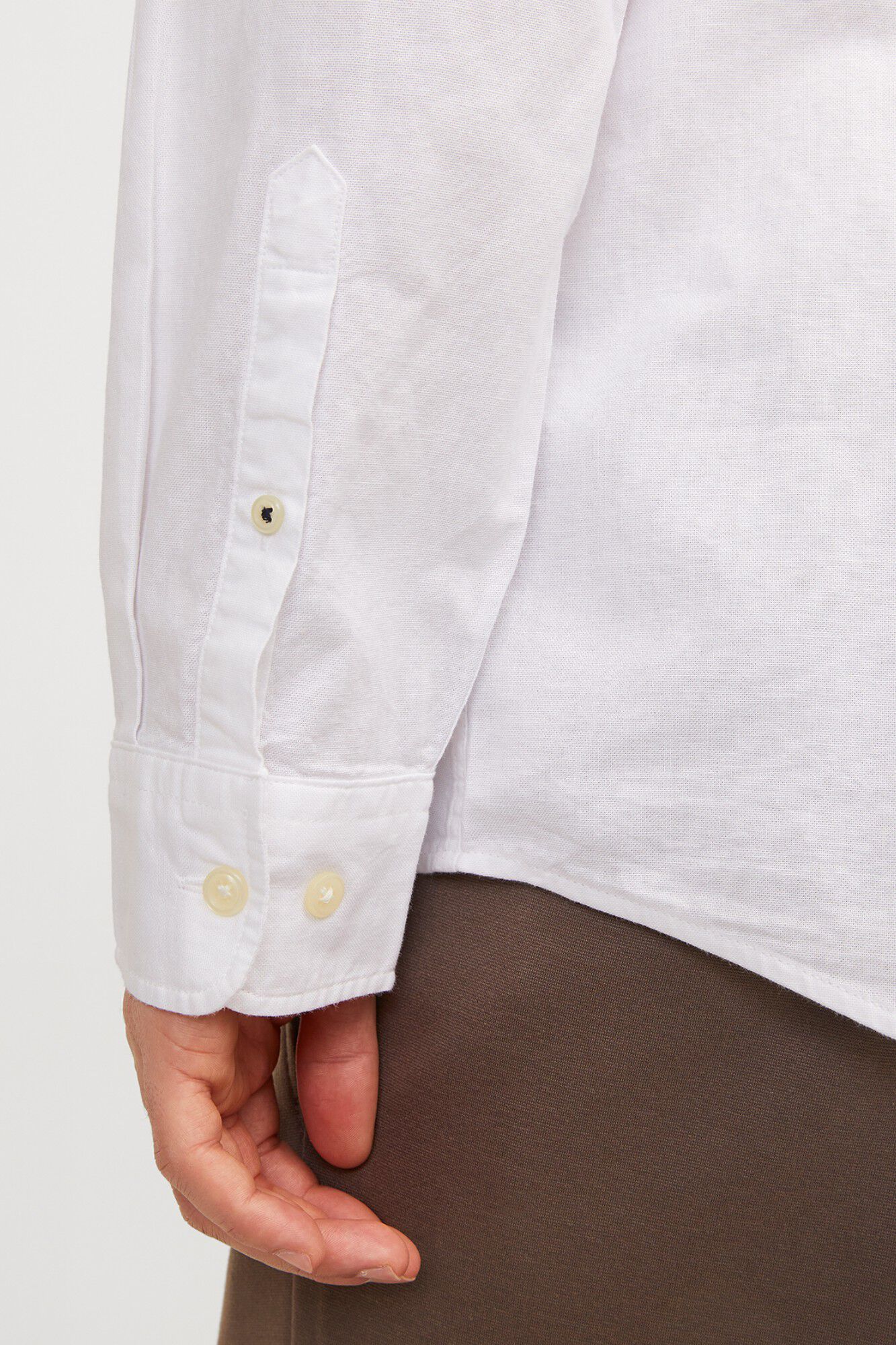 Jack & Jones Camisa oxford de algod&oacute;n natural