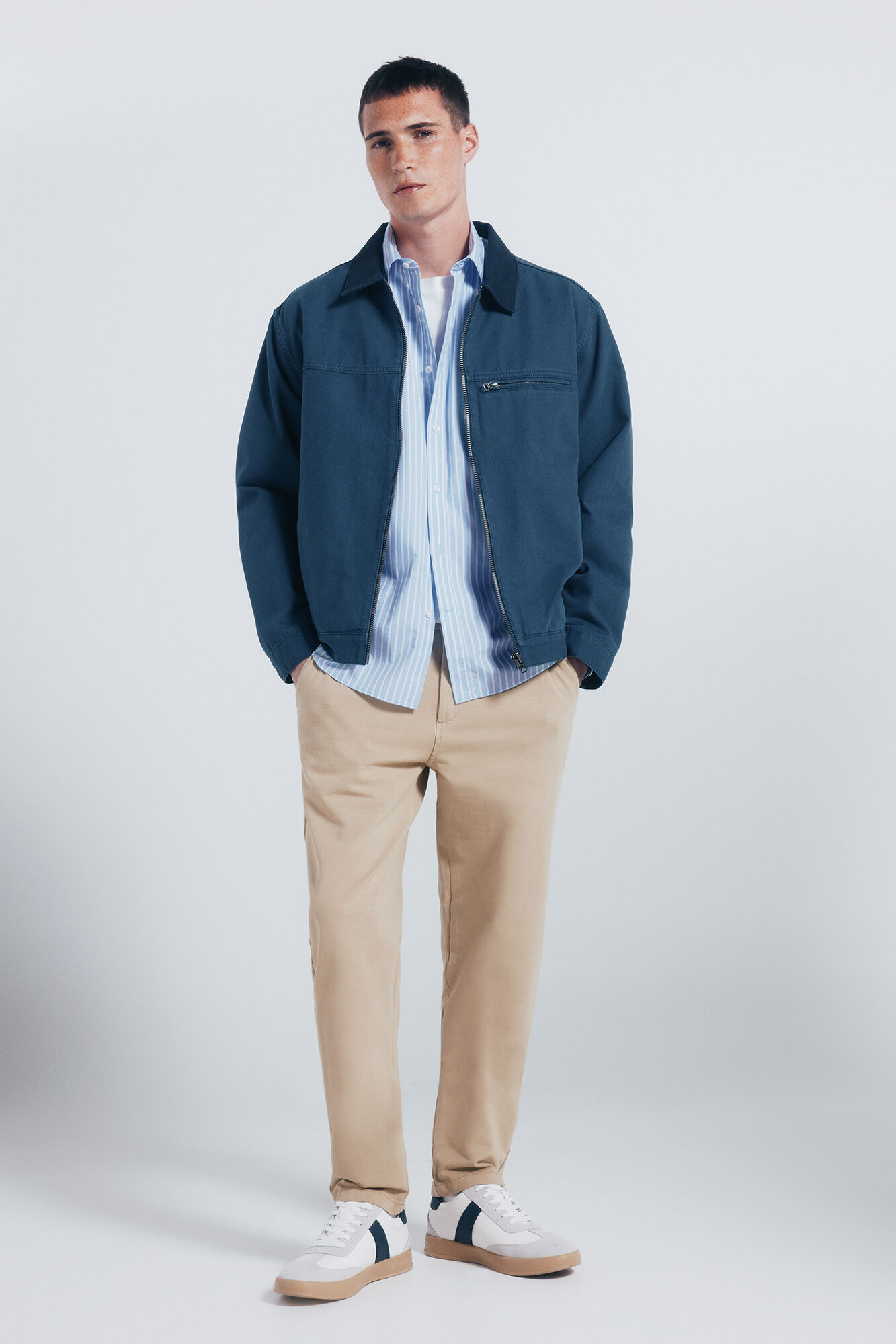 Springfield Camisa de popel&iacute;n a rayas