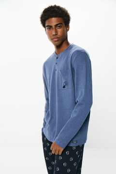 Springfield Pijama largo waffle café azul
