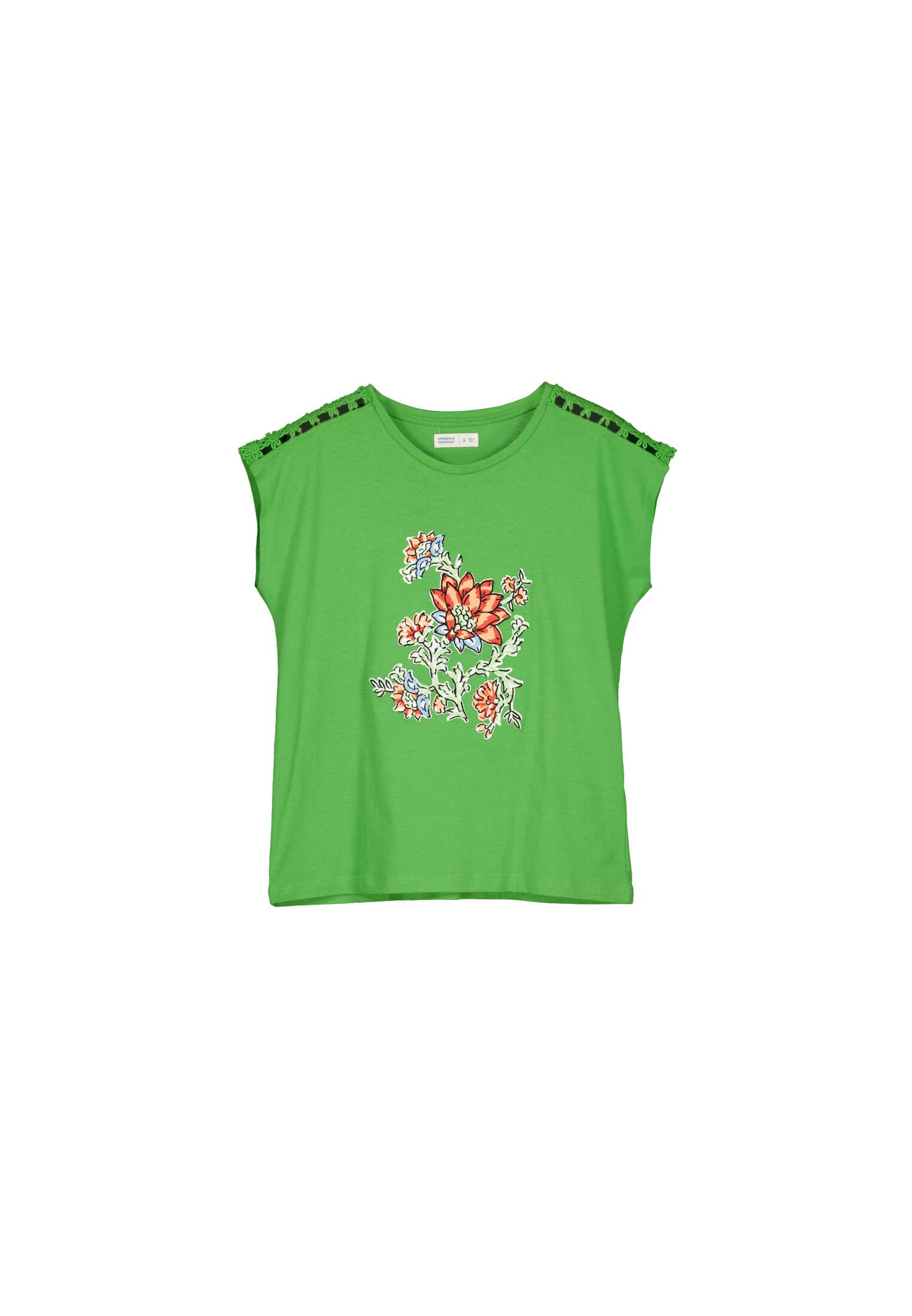 Springfield Playera Gr&aacute;fica Crochet Hombro verde