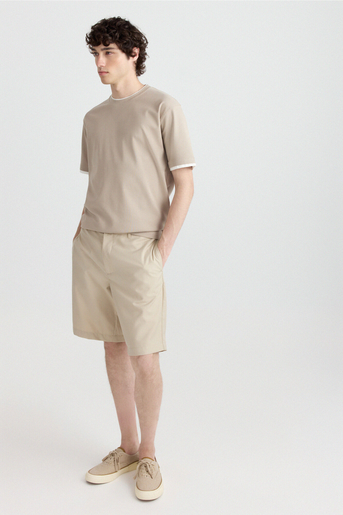 Springfield Playera doble interlock caf&eacute;