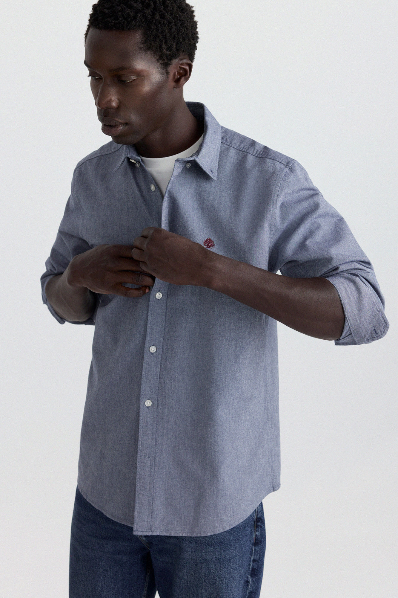 Springfield Camisa oxford azul tinta