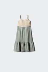 Springfield Kids Vestido con detalle de crochet para ni&ntilde;a verde