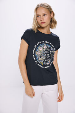 Springfield Playera gráfica étnica gris