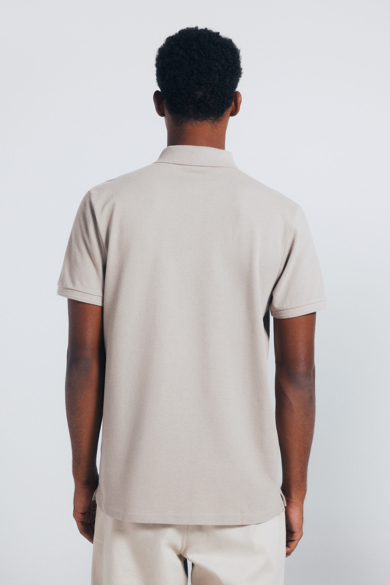 Springfield Polo de piqu&eacute; de corte entallado caf&eacute;