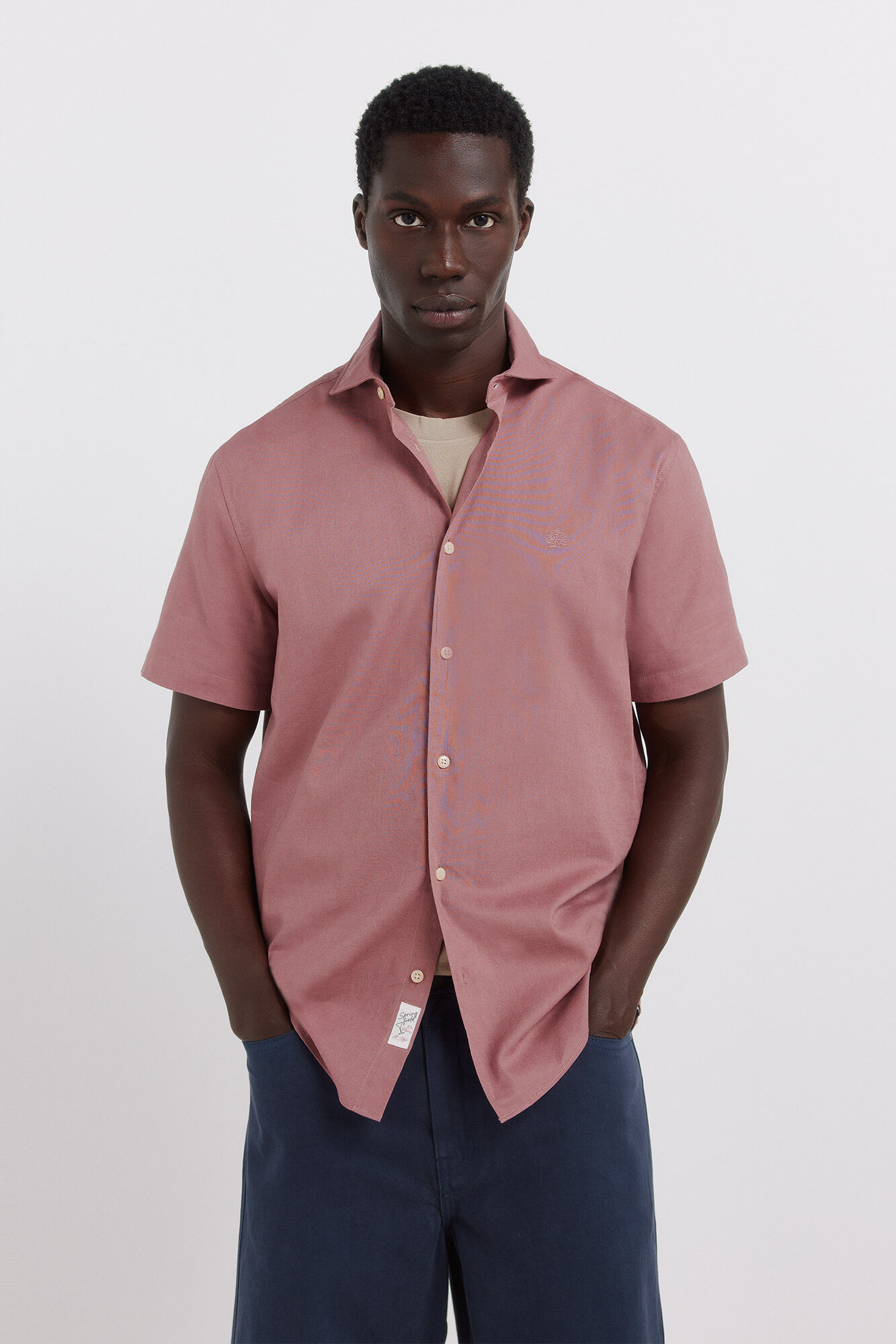 Springfield Camisa de manga corta de lino