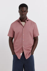 Springfield Camisa de manga corta de lino rojo