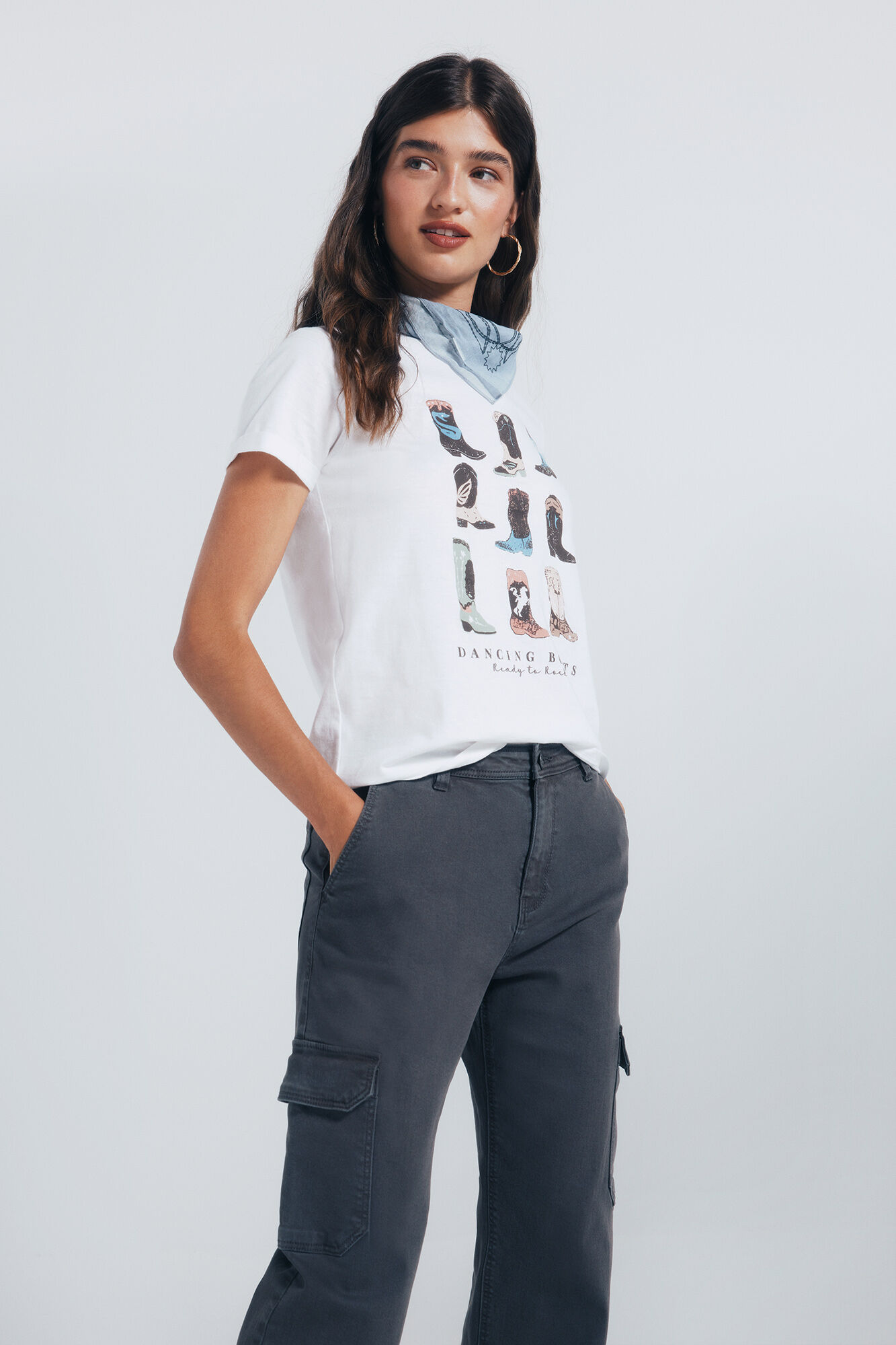 Springfield Pantalones cargo algod&oacute;n gris