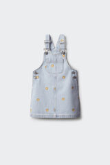 Springfield Vestido denim estampado niña azul