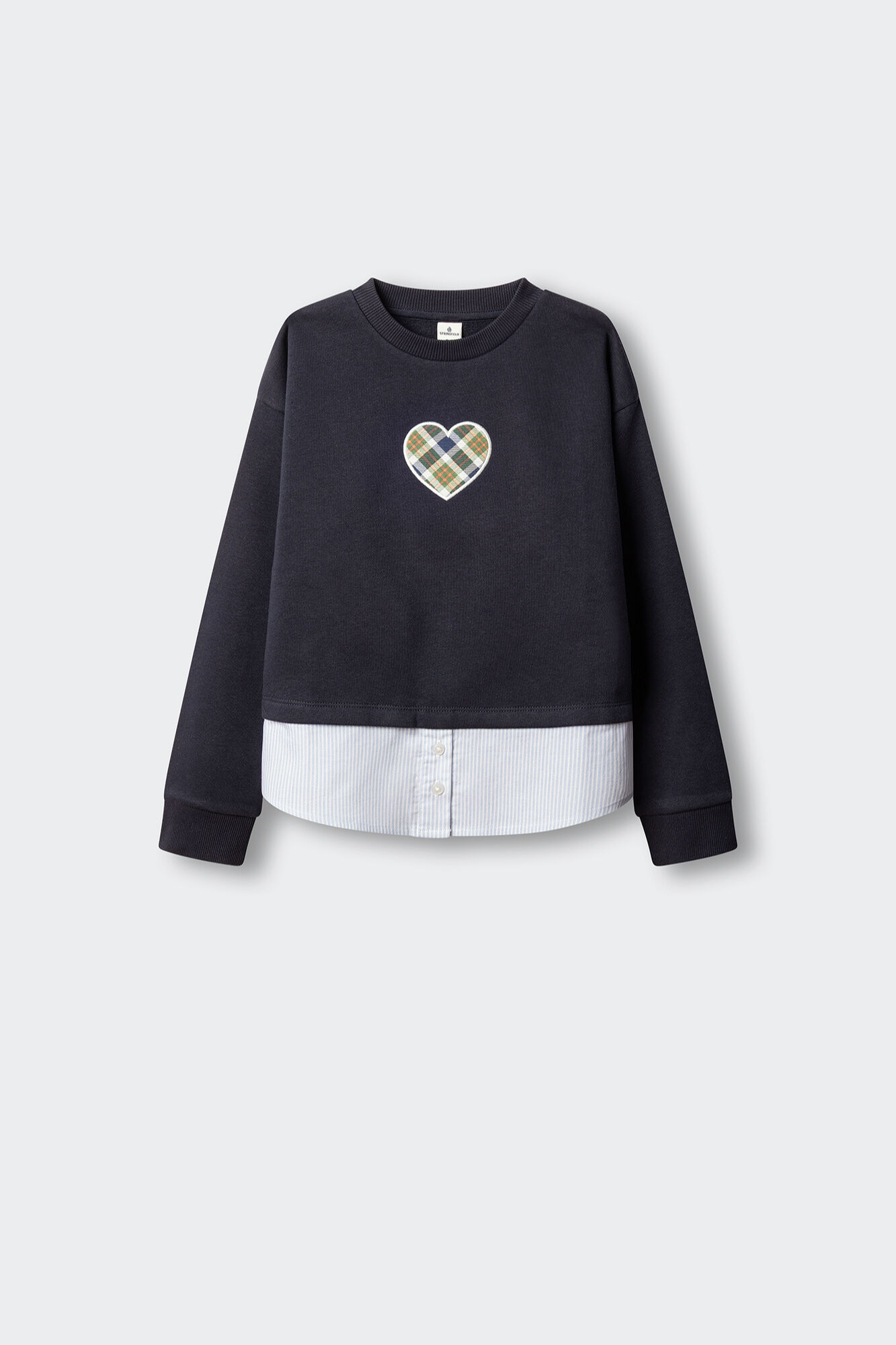Springfield Kids Sudadera bimateria coraz&oacute;n ni&ntilde;a