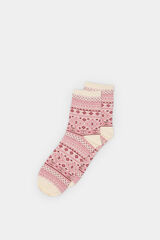 Springfield Calcetín largo jacquard morado/lila