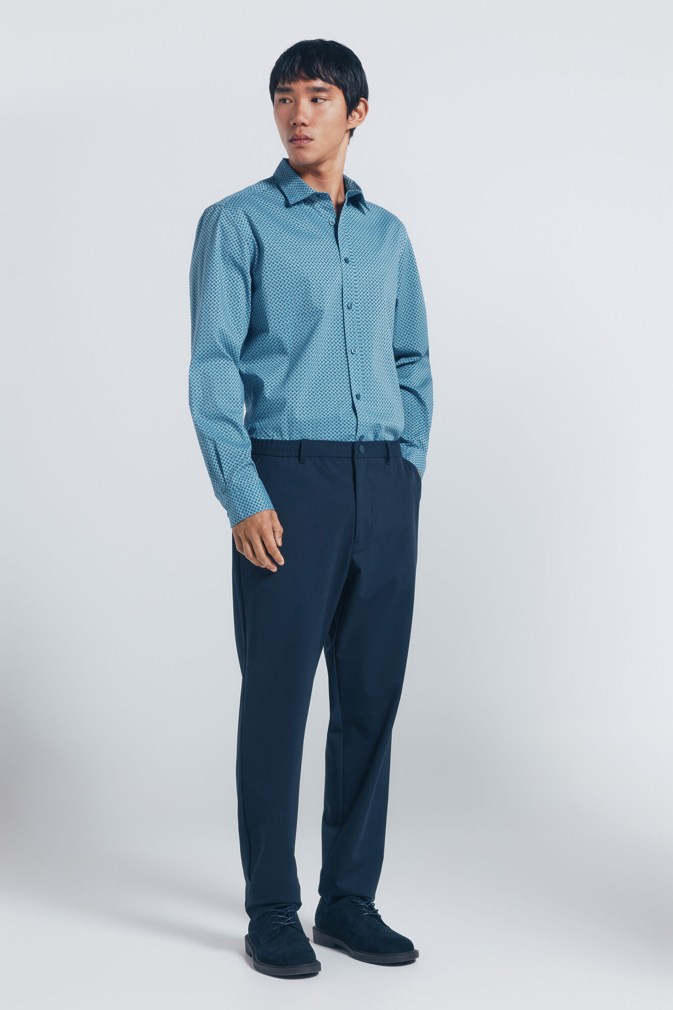 Springfield Camisa de popel&iacute;n con estampado azul