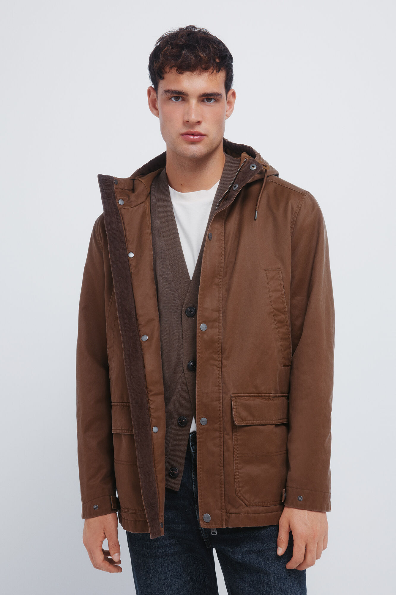 Springfield Parka de algod&oacute;n beige