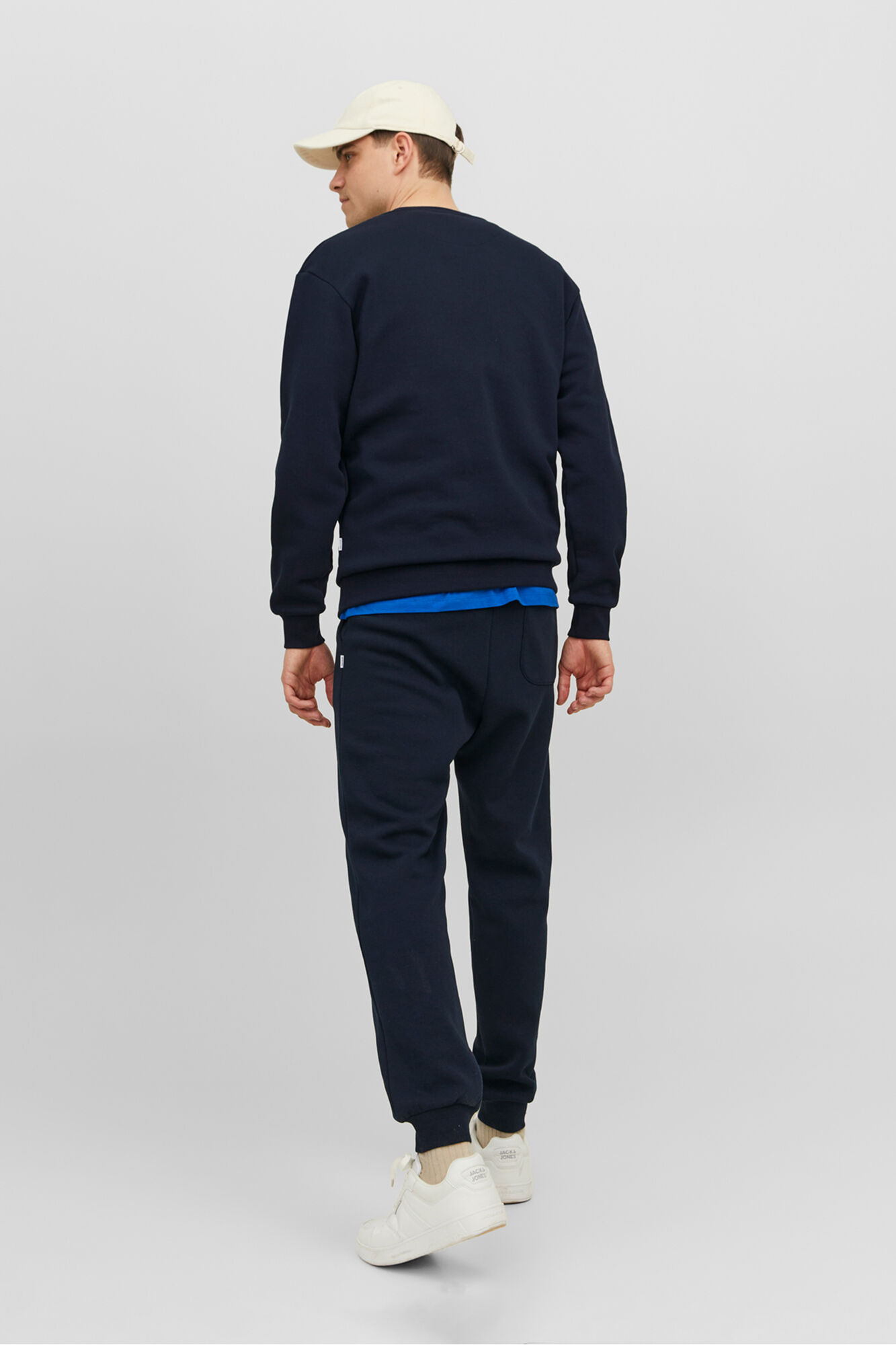 Jack & Jones Sudadera b&aacute;sica de cuello redondo marino