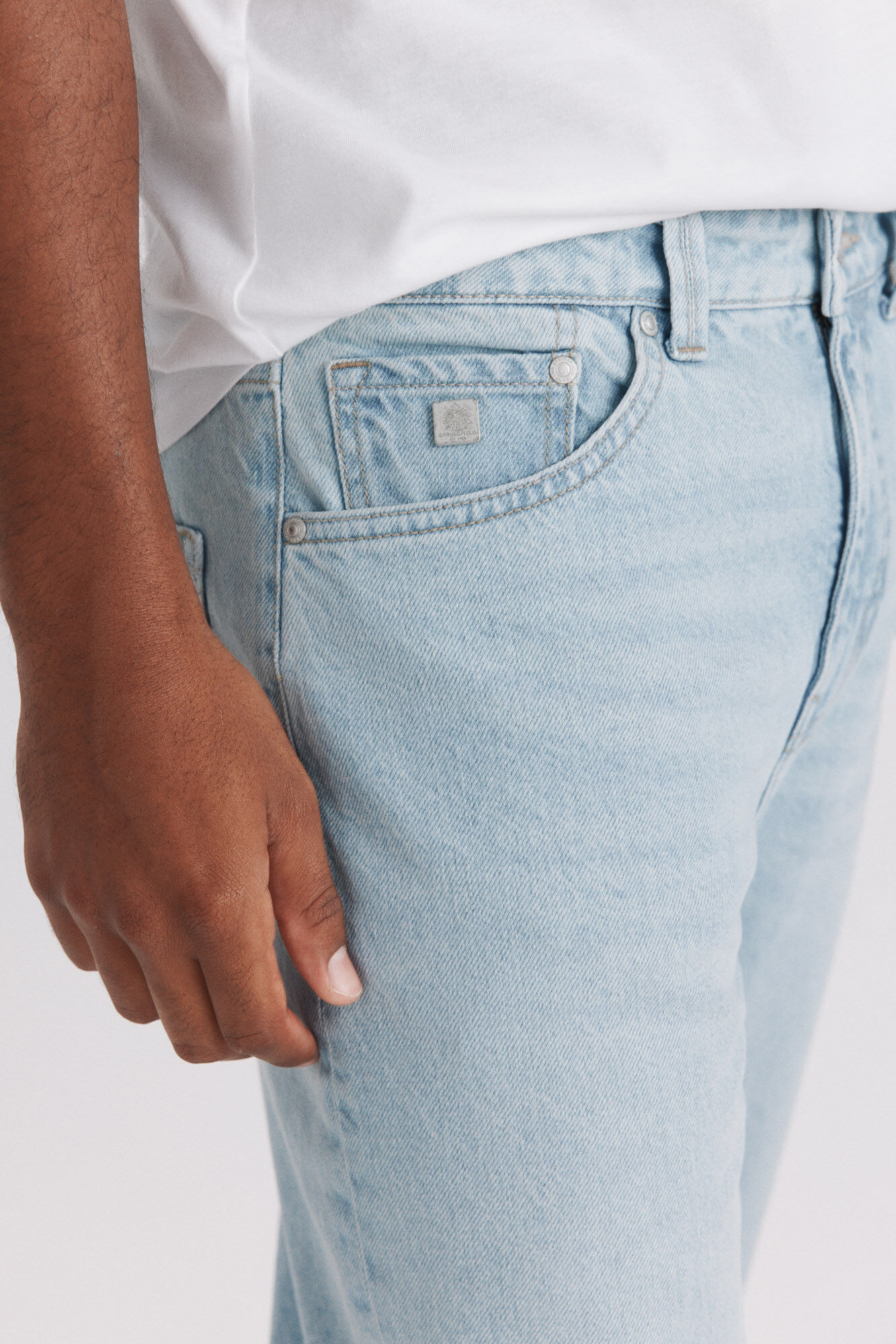 Springfield Jeans lavado claro straight fit azul indigo