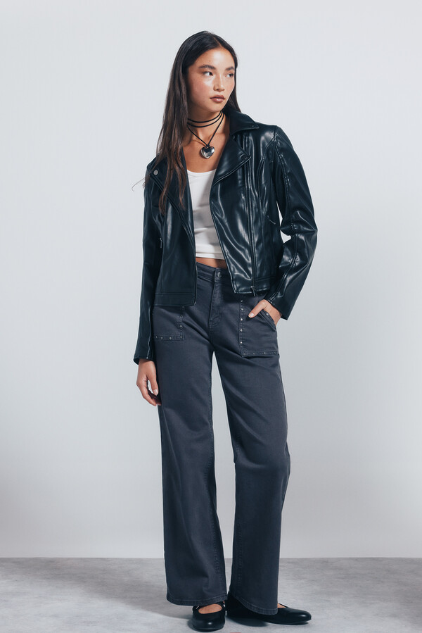 Springfield Chamarra motera  negro