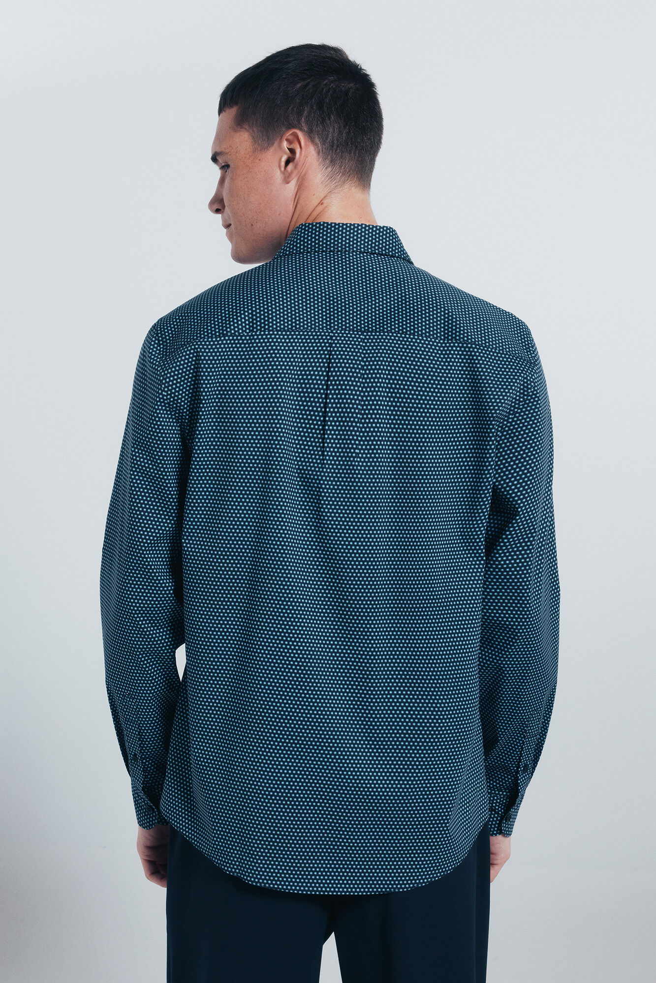 Springfield Camisa de popel&iacute;n con estampado azul