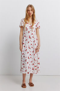 Springfield Vestido midi bordado suizo