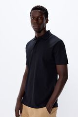 Springfield Polo piqué slim fit negro
