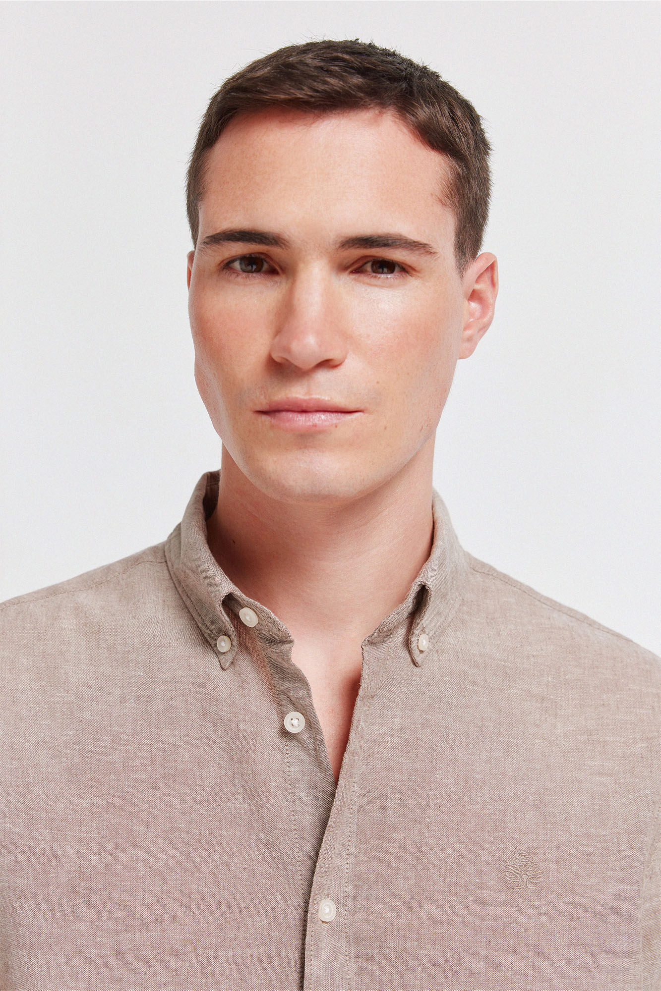 Springfield Camisa lino caf&eacute;