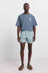 Springfield Traje de ba&ntilde;o estampado geom&eacute;trico con bolsillo y cierre azul