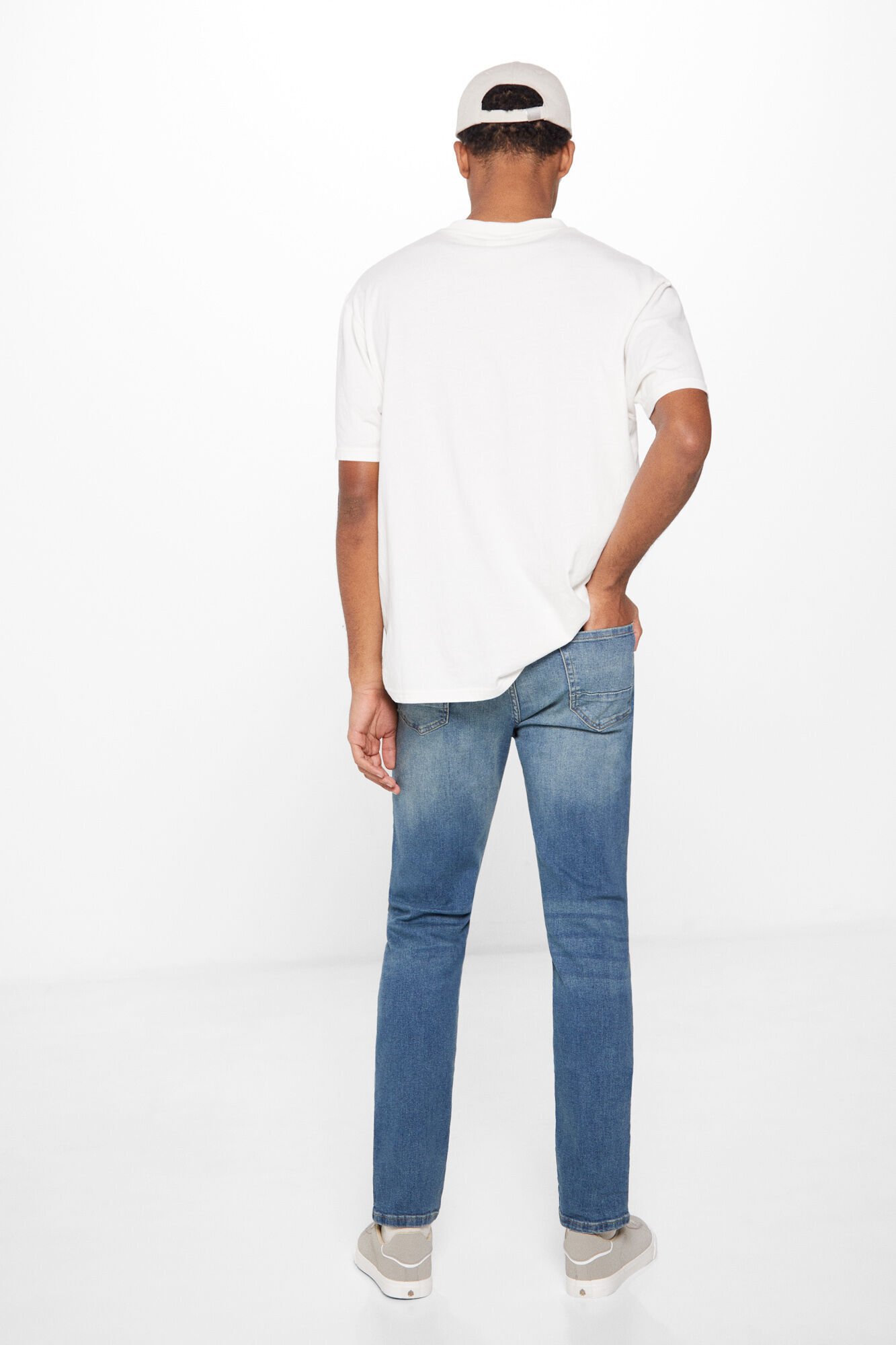 Jeans slim lavado medio oscuro Pantalones de mezclilla para hombre Springfield MX