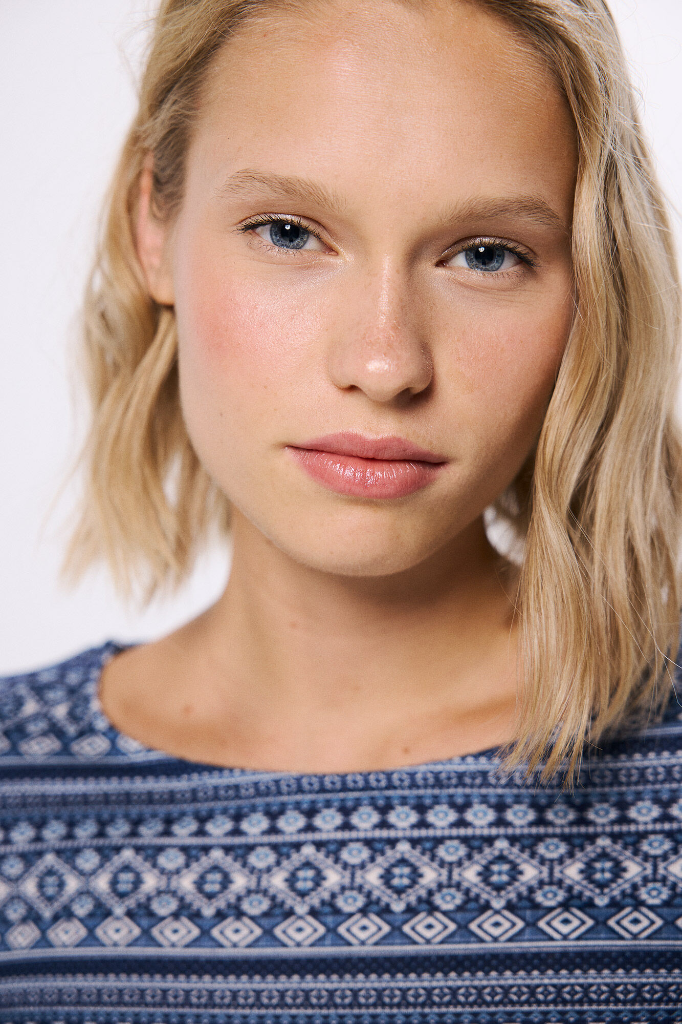 Springfield Playera cenefas combinada azul