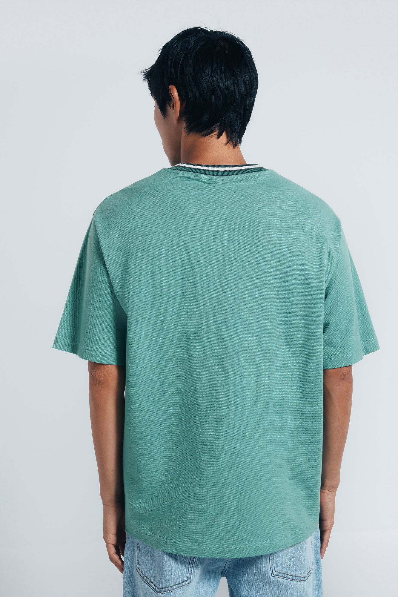 Springfield Playera con ribete de piqu&eacute; verde