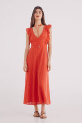 Springfield Vestido midi estructura crochet coral