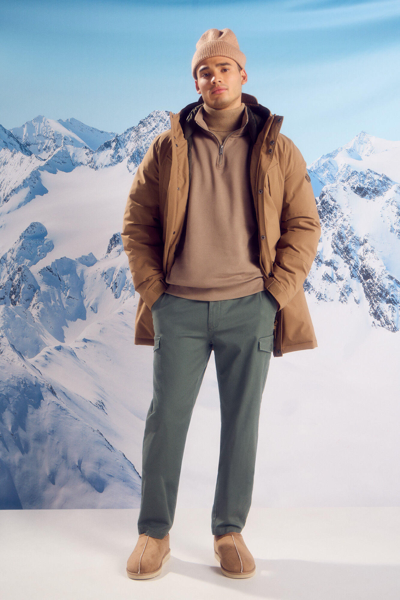 Springfield Parka acolchada t&eacute;rmica beige