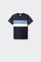 Springfield Kids Playera manga corta color block para ni&ntilde;o azul