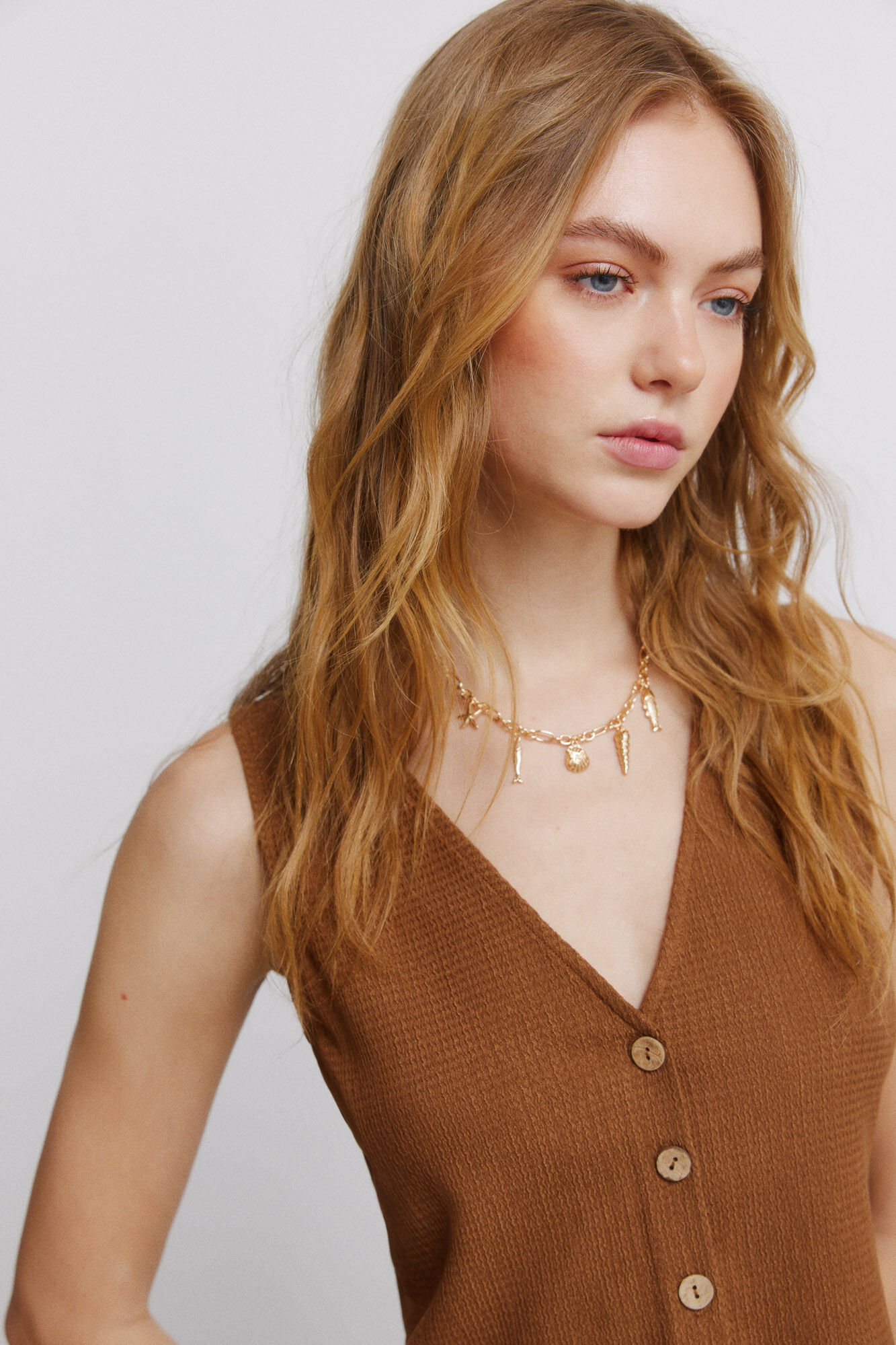 Springfield Playera de tirantes con botones