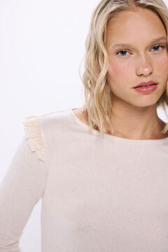 Springfield Playera hombros volante lace beige
