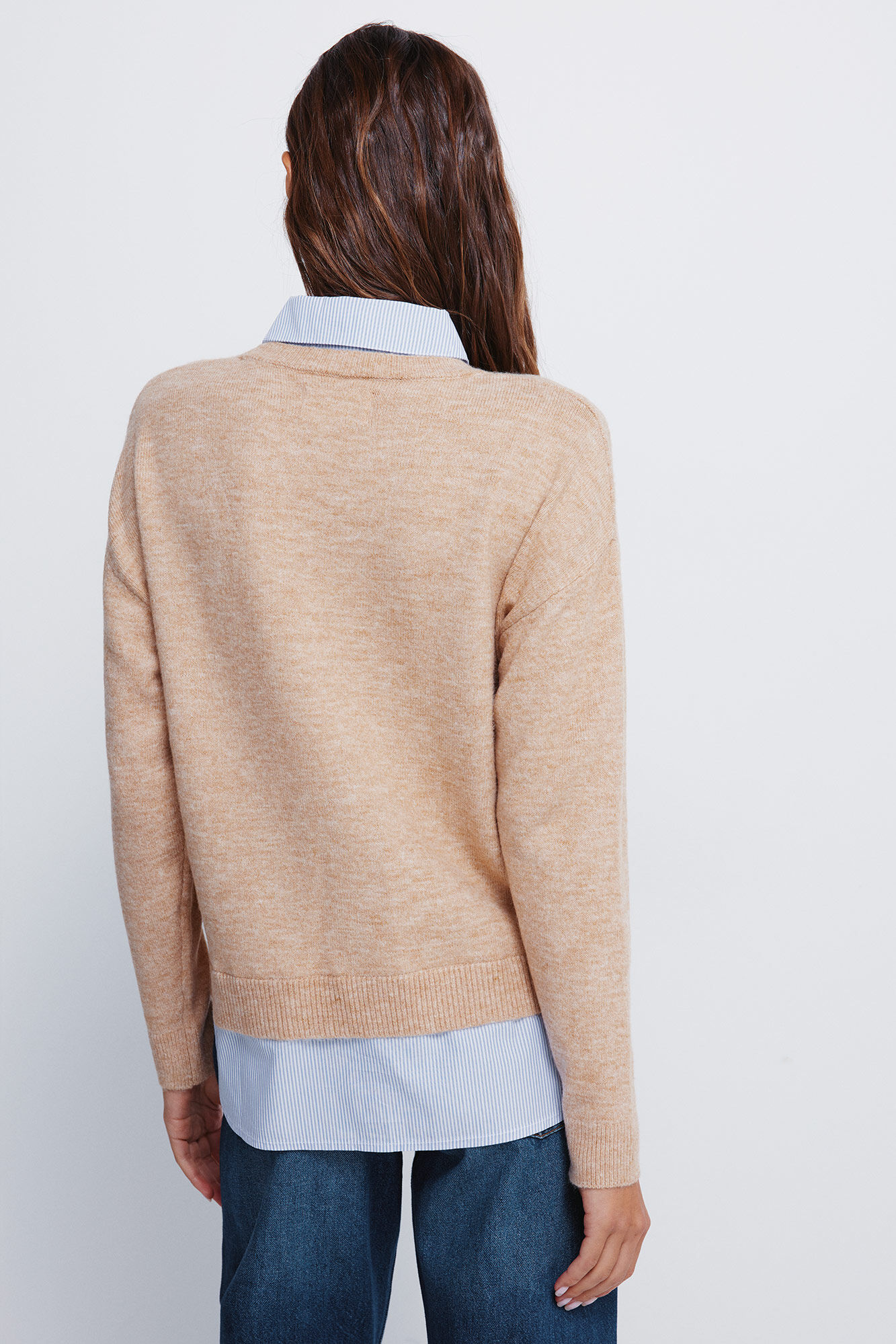 Springfield Jersey de camisa combinado caf&eacute;