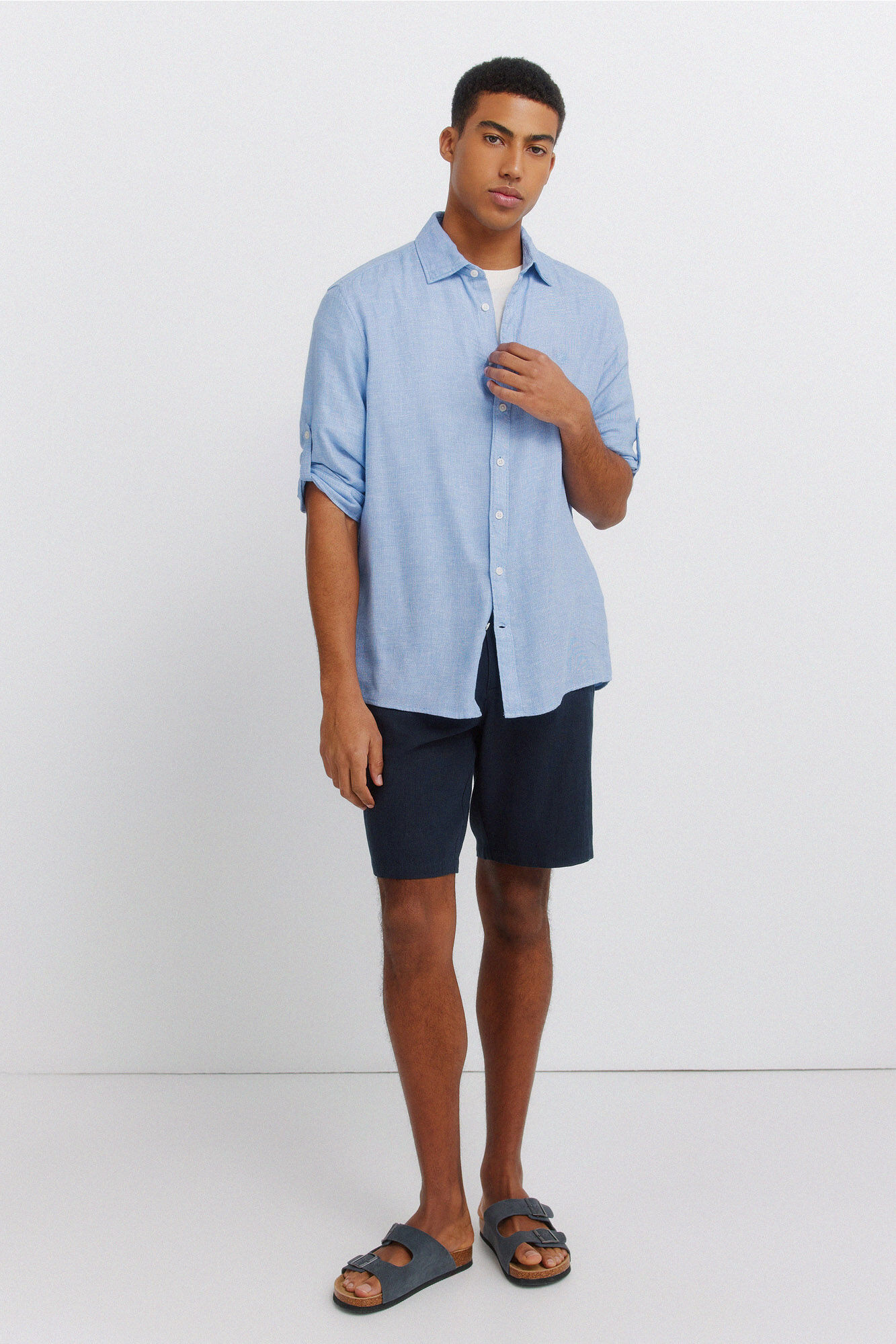 Springfield Camisa manga 3/4 de lino viscosa