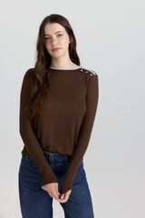 Springfield Playera cuello cervantes caf&eacute;