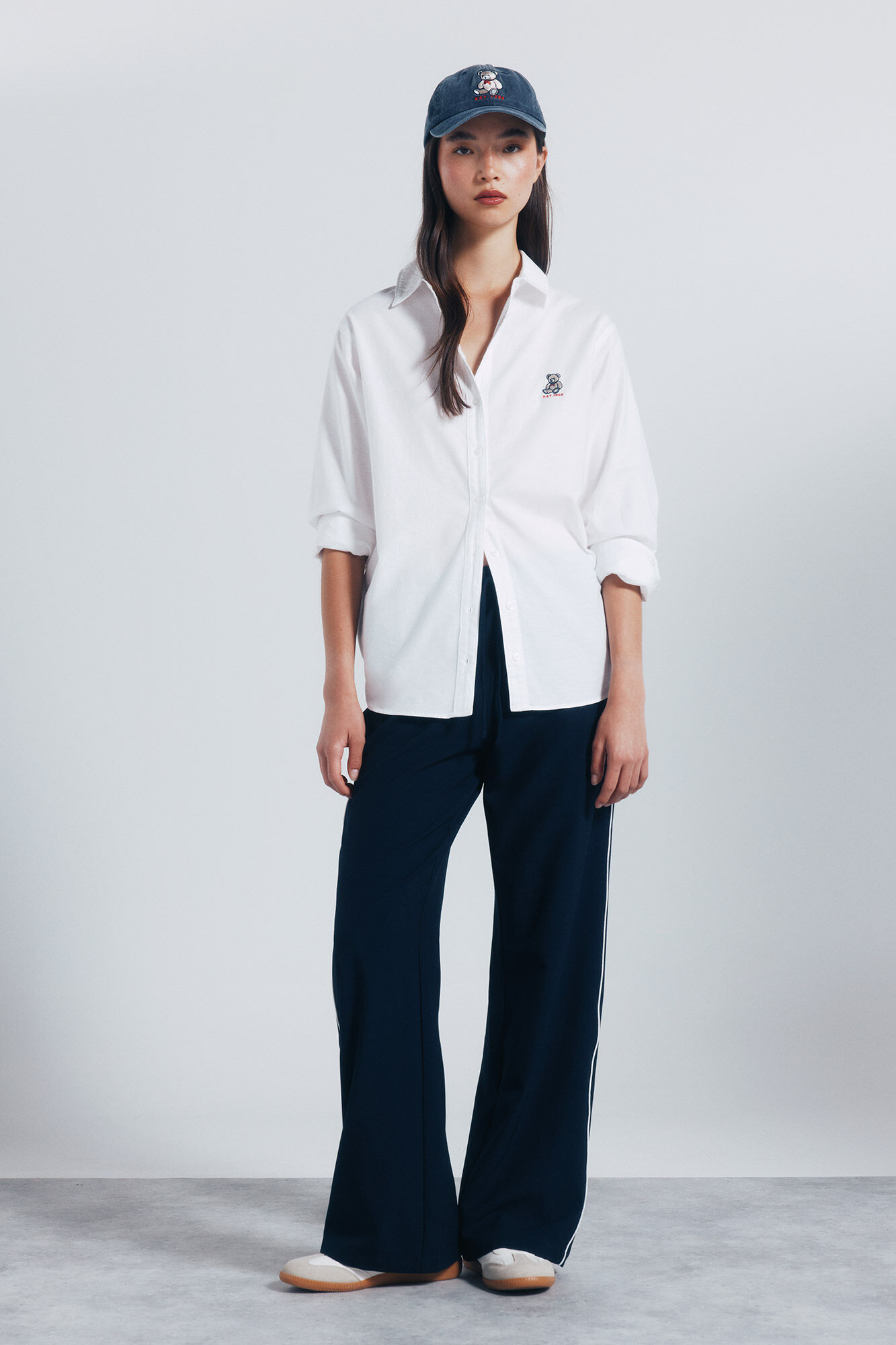 Springfield Camisa oversized bordado osito natural