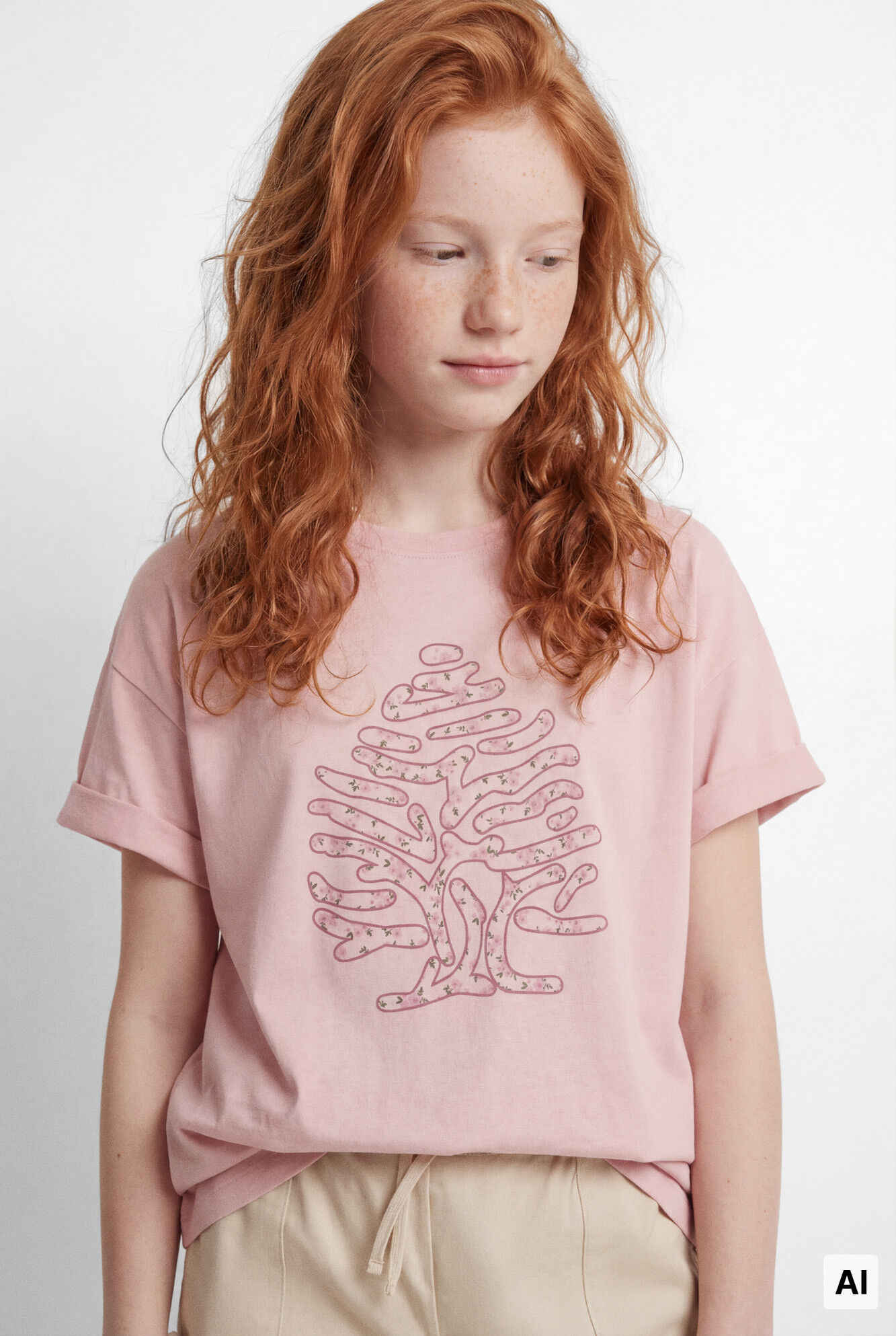 Springfield Kids Playera manga corta de &aacute;rbol y flores para ni&ntilde;a