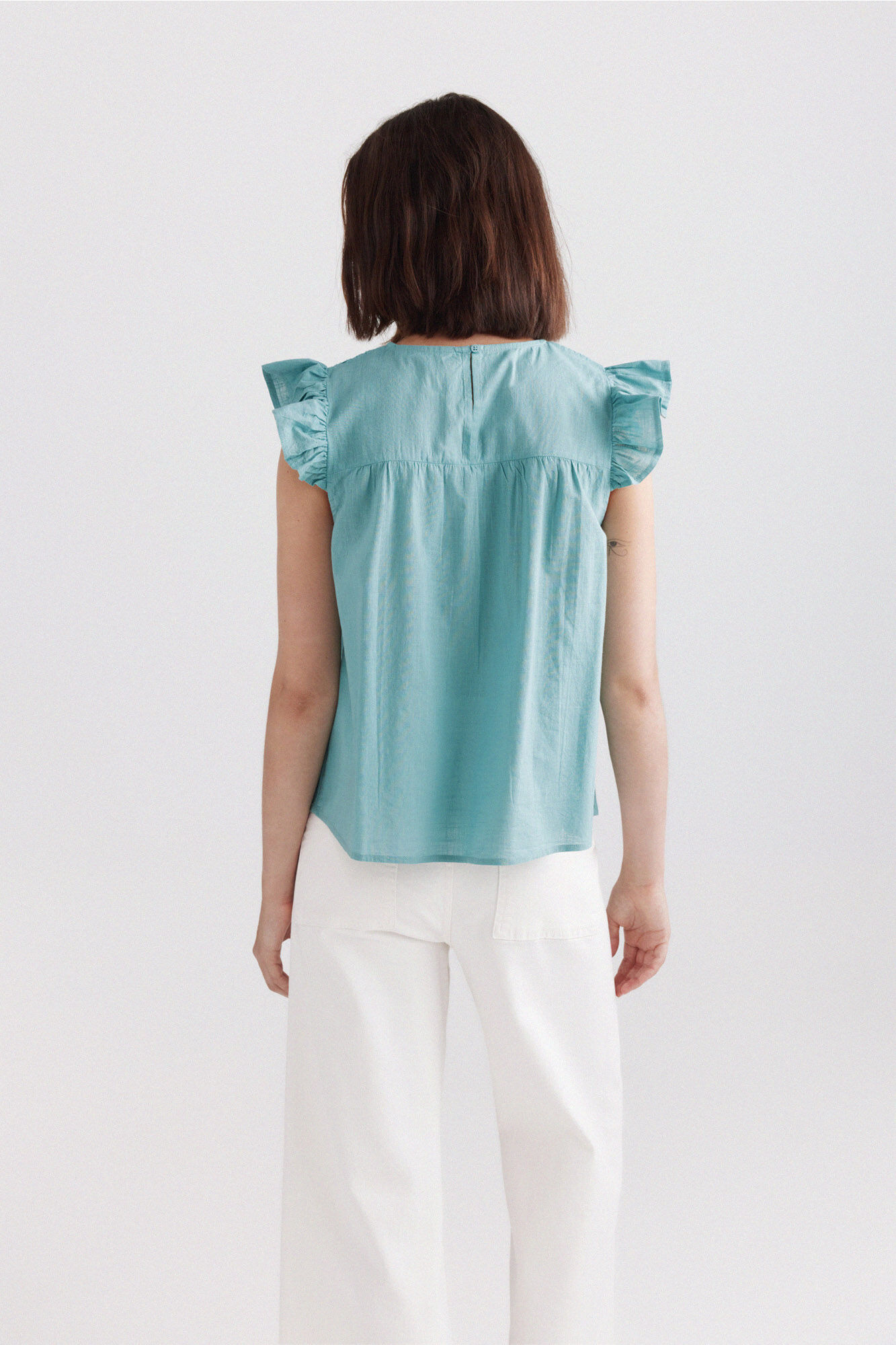 Springfield Blusa de crochet con volantes caza oscuro