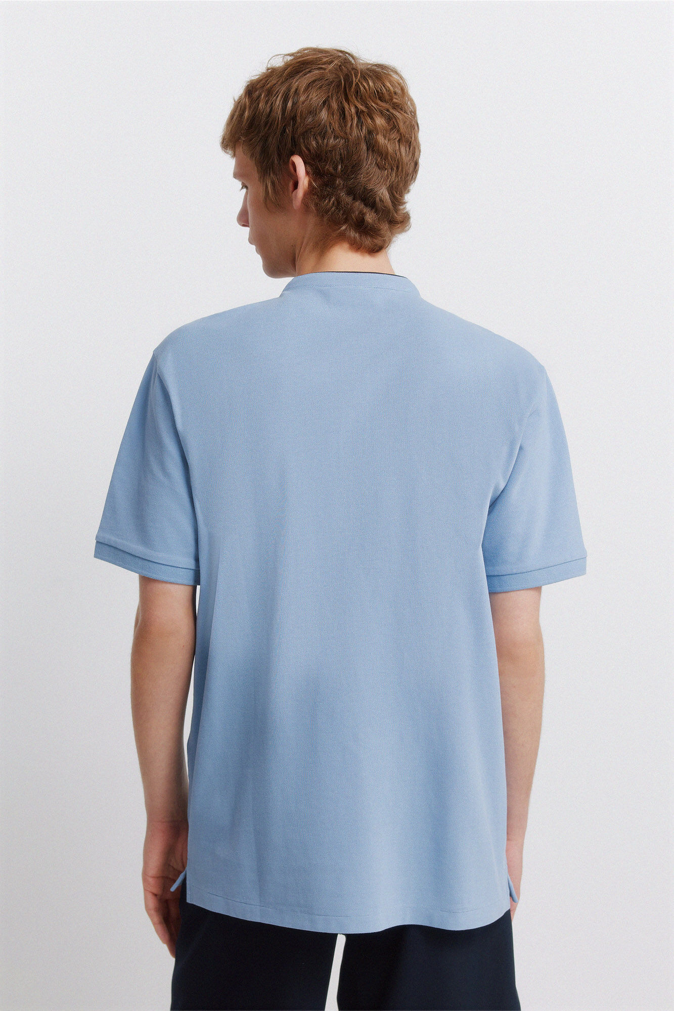Springfield Polo de piqu&eacute; cuello mao slim fit azul