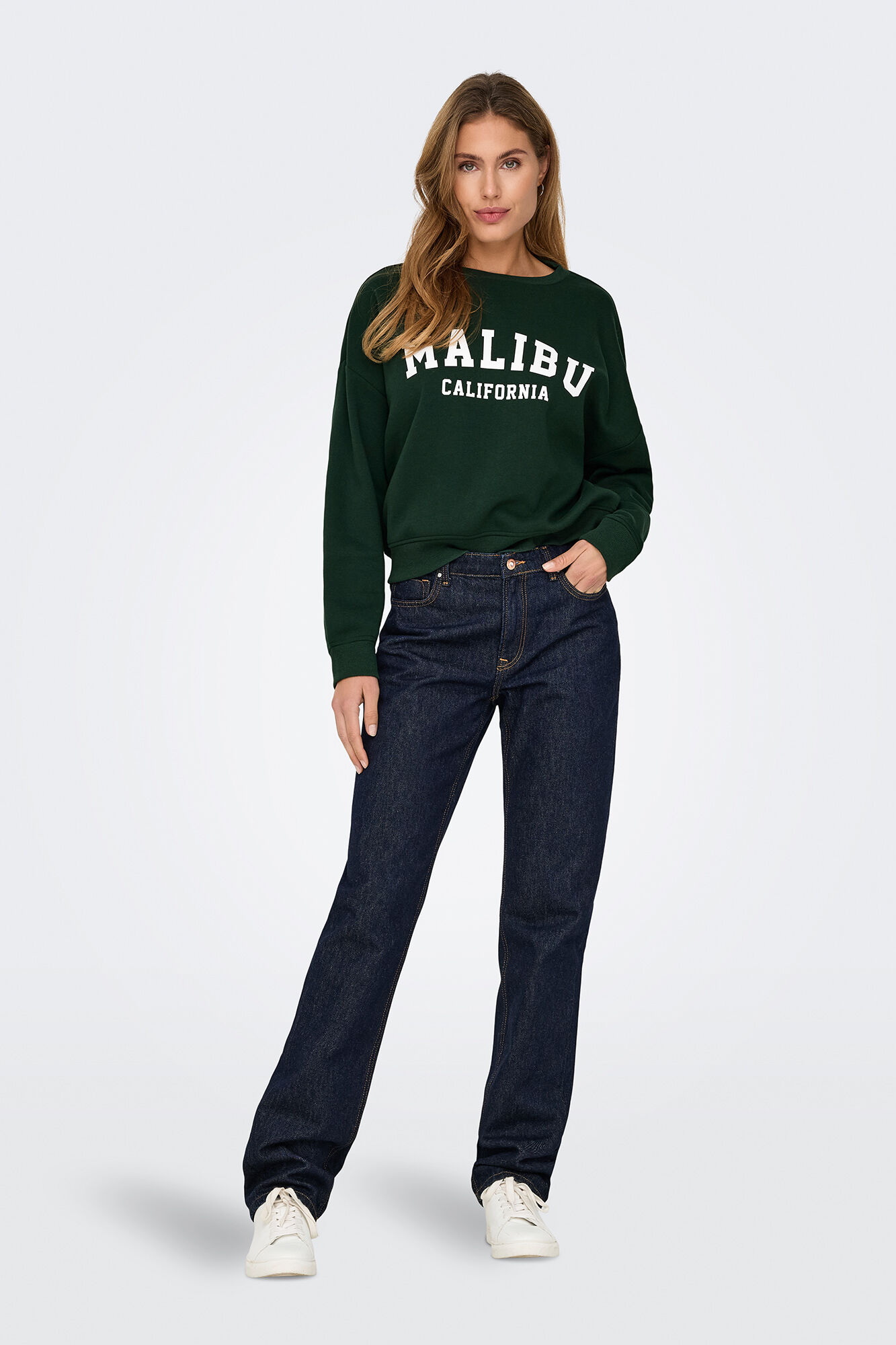 Only Sudadera de cuello redondo verde