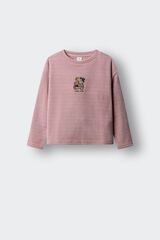 Springfield Kids Playera manga larga oso bordado ni&ntilde;a rosa